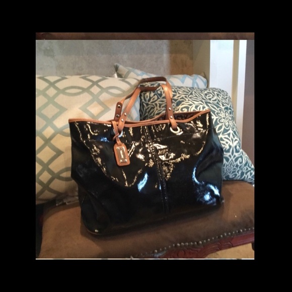 Nine West black patent leather purse - Picture 1 of 8